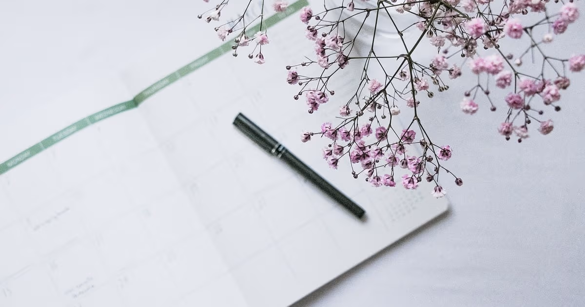 Event planner reviewing a wedding timeline and client bookings on a laptop
